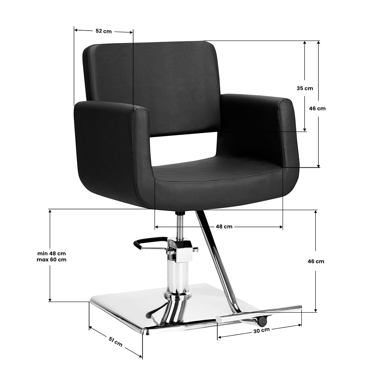 Gabbiano Helsinki hairdressing chair black - BVShop