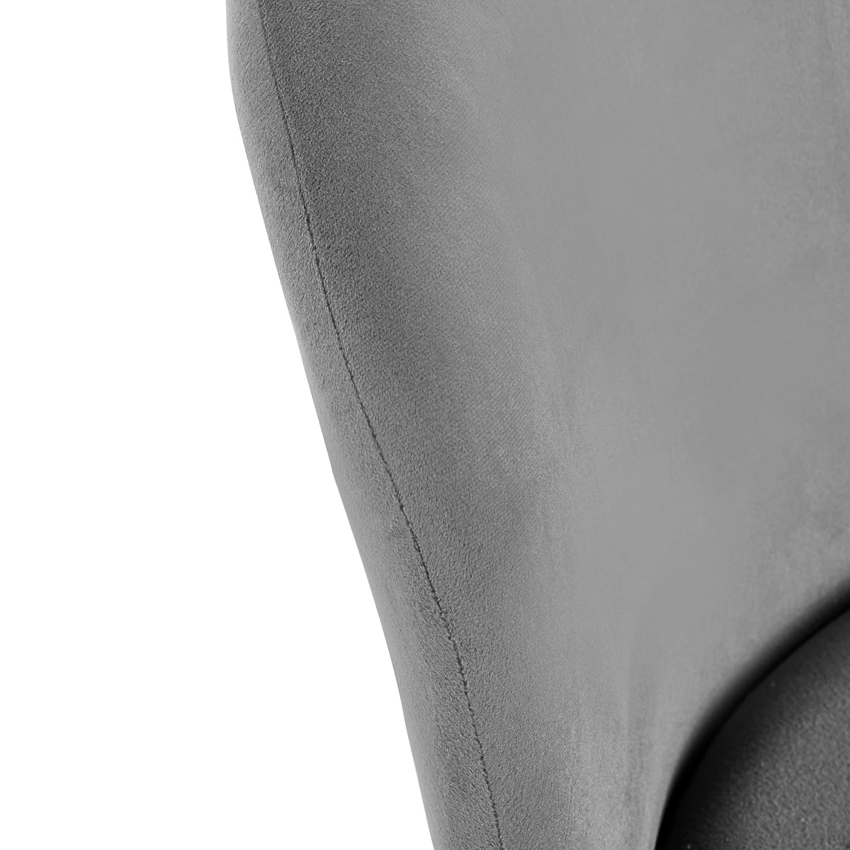 4RICO Linea grey chair side view with black metal legs