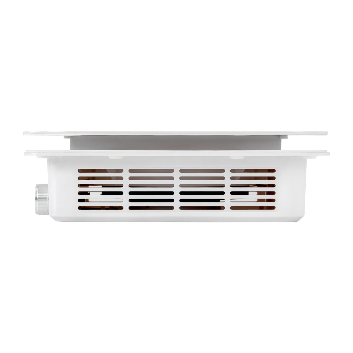 White MOMO Dust Absorber P30 built-in with 60W power, showing its sleek design and compact installation features.