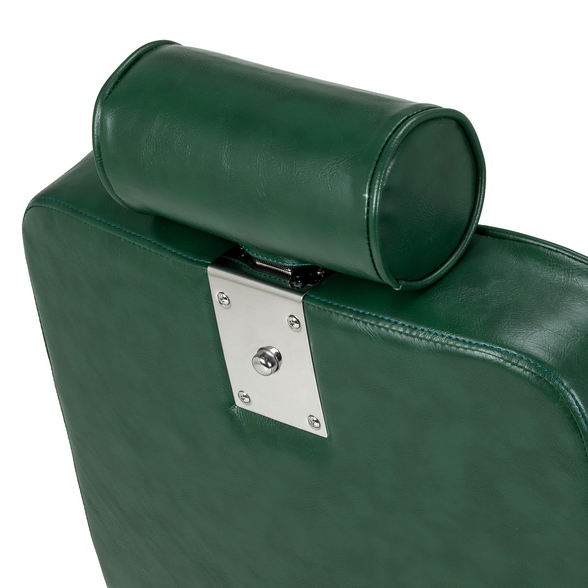 Green Gabbiano Royal X barber chair with cushioned seat and backrest, adjustable armrests, and sturdy metal frame for barbershops.