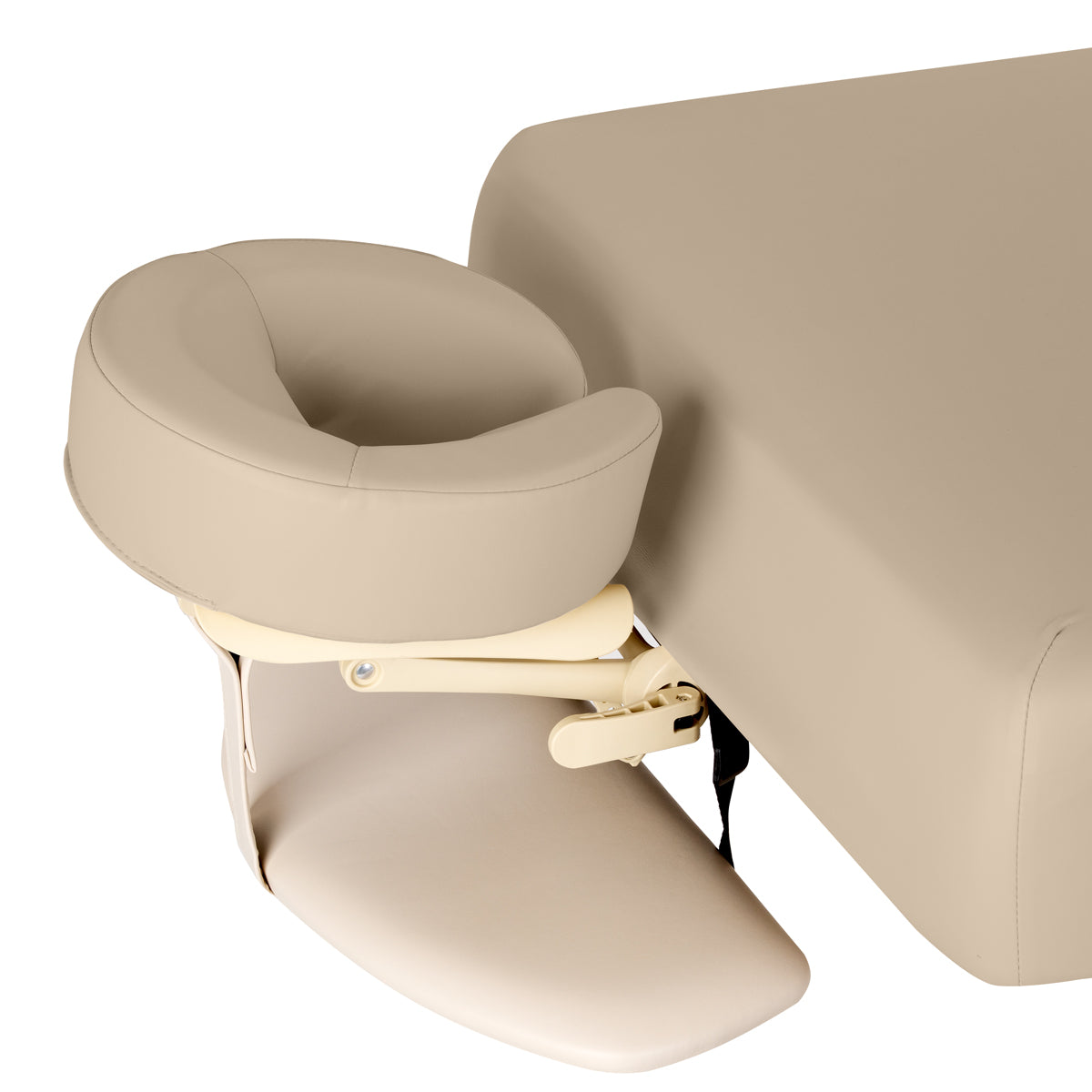 Sillon Siesta Lettino SPA Elettrico – Beige, Base Marrone Chiaro · Poggiatesta ad anello