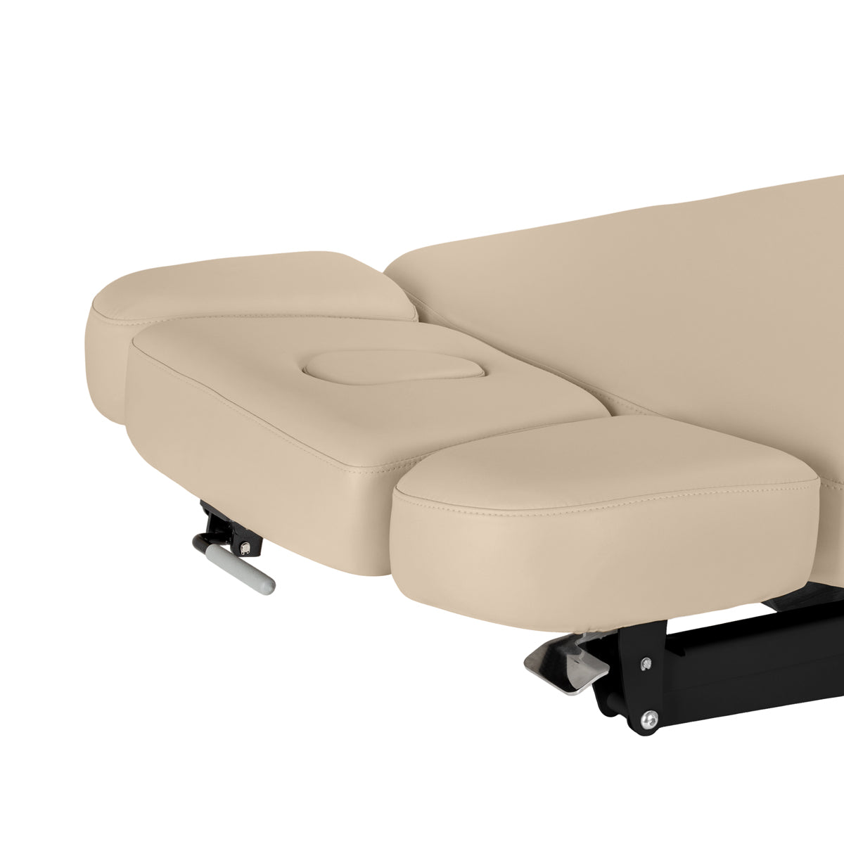 Lettino SPA Elettrico Sillon Relax – Beige, Base Nero · Lati del poggiatesta
