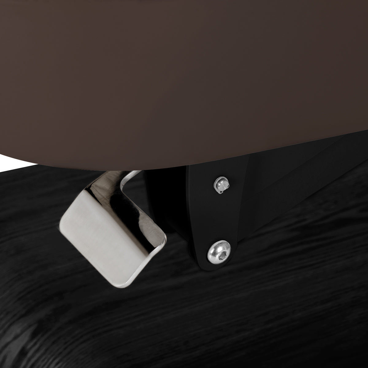 Lettino SPA Elettrico Sillon Relax – Marrone Scuro, Base Nero · Dettaglio fissaggio