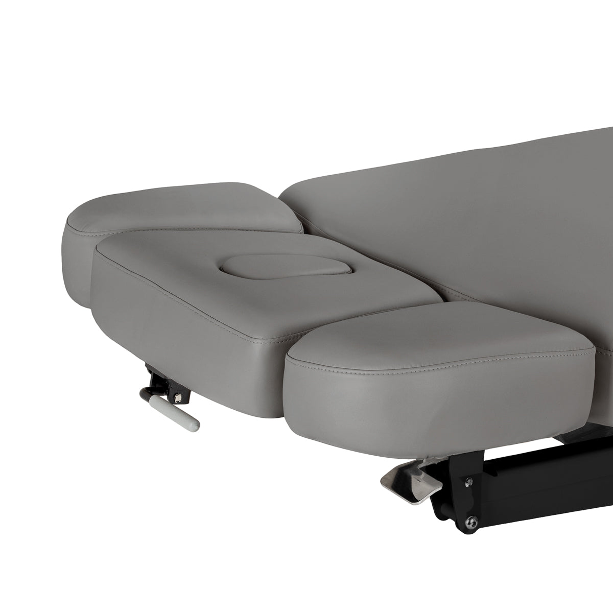 Lettino SPA Elettrico Sillon Relax – Grigio, Base Nero · Lati del poggiatesta