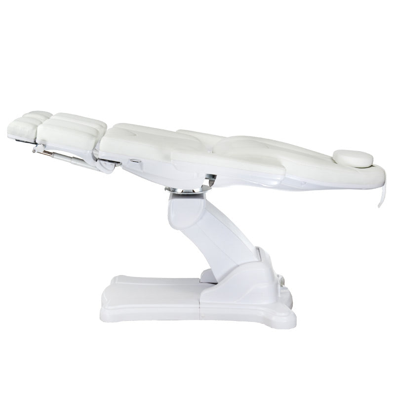 Electric beauty salon chair in light grey, BR-6672C 208-103 model by Beauty System, featuring adjustable design for cosmetics treatments.