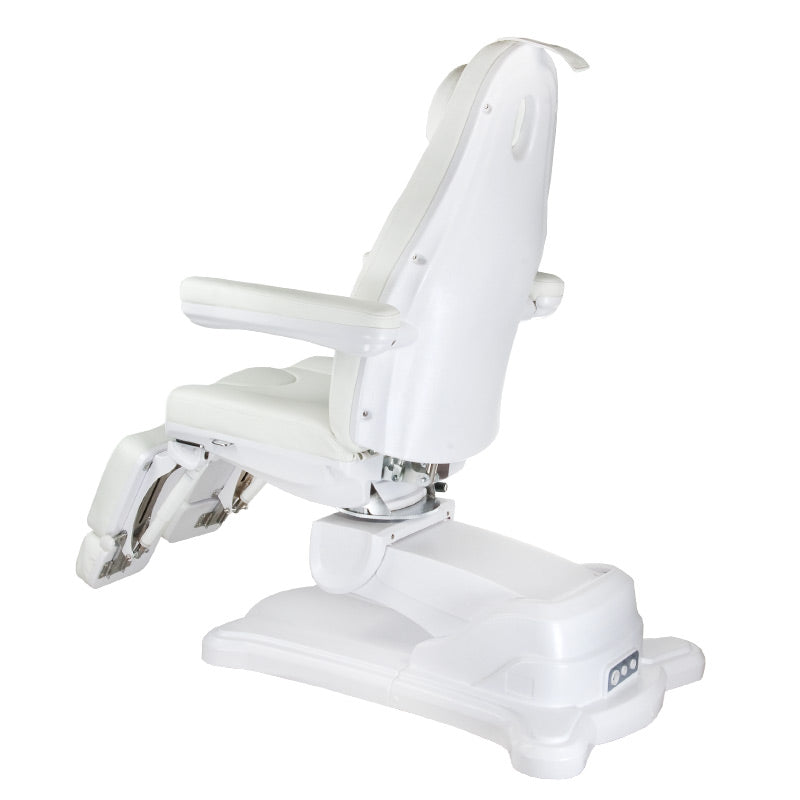 Electric beauty salon chair BR-6672C 208-103 in light grey by Beauty System, featuring padded upholstery and adjustable headrest.