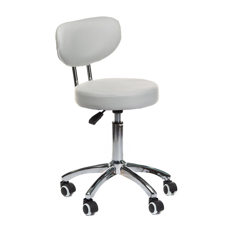 Gray cosmetic stool BT-229 by Beauty System with padded seat and adjustable height for professional beauty salons.