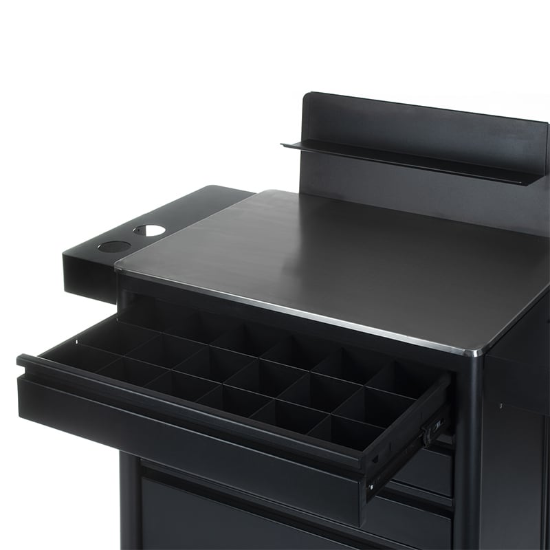 Mobile work station working table Matti Inkoo by Beauty System, featuring a sturdy surface and wheels for easy mobility