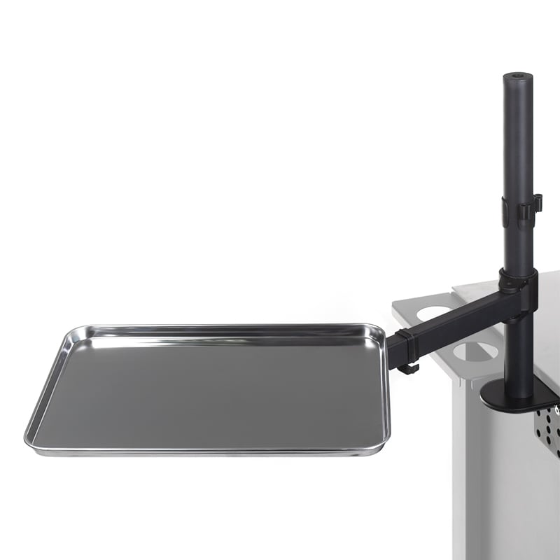 INKOO Beauty System arm holder with tray, designed for convenient support and organization during beauty treatments.