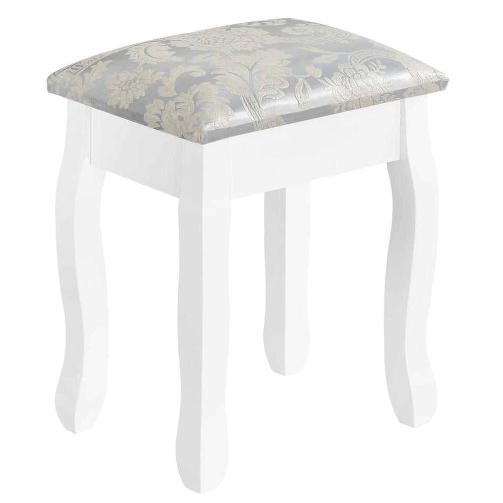 Toaletka biała LENA lustro 3 szuflady + taboret - BVShop