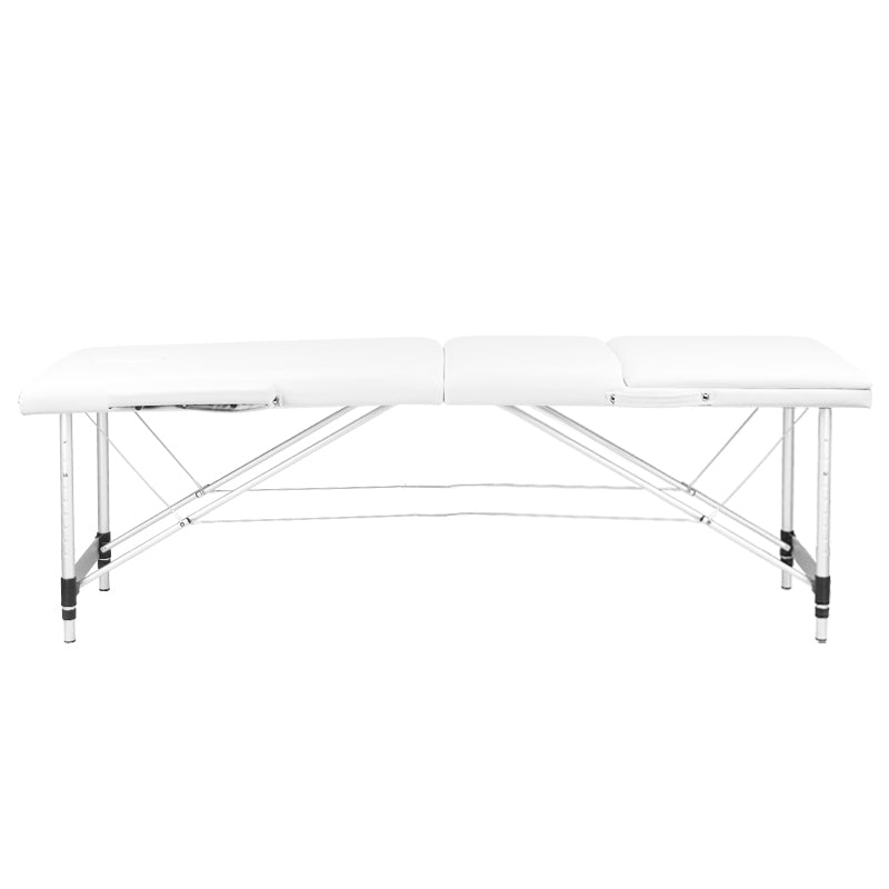 3-section aluminum comfort massage table, white - BVShop