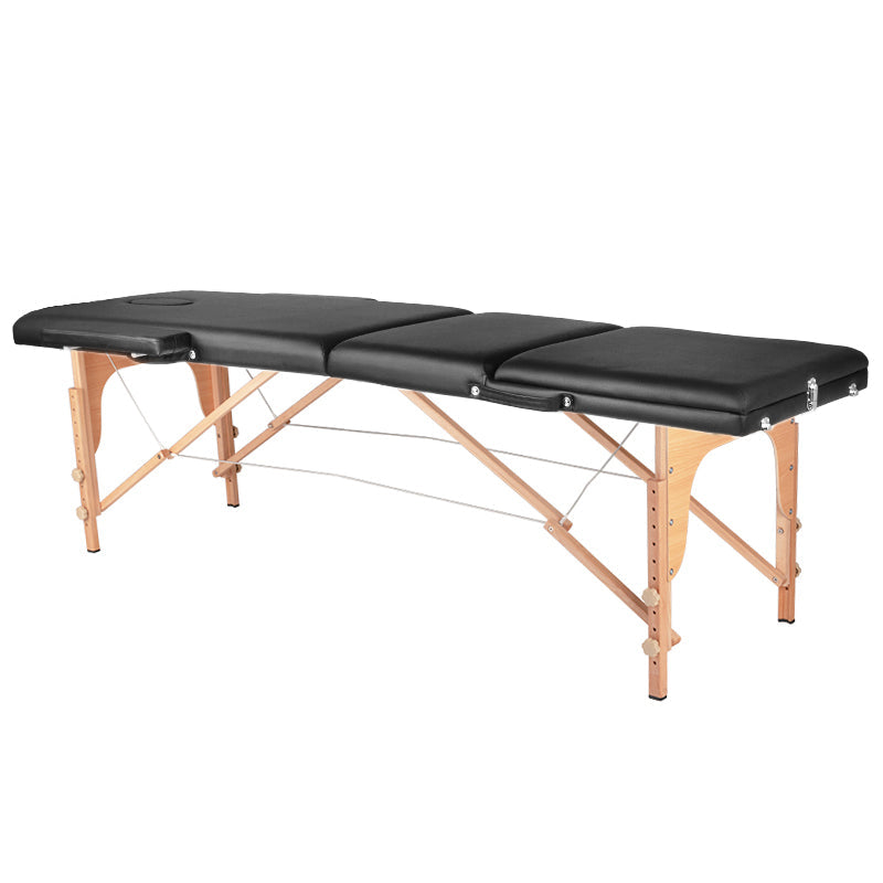 3-section black comfort massage table, wood comfort - BVShop