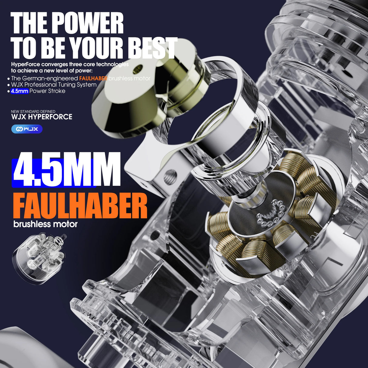 Mast WJX Hyper Force Wireless Tattoo Pen Machine with FAULHABER Brushless Motor - BVShop