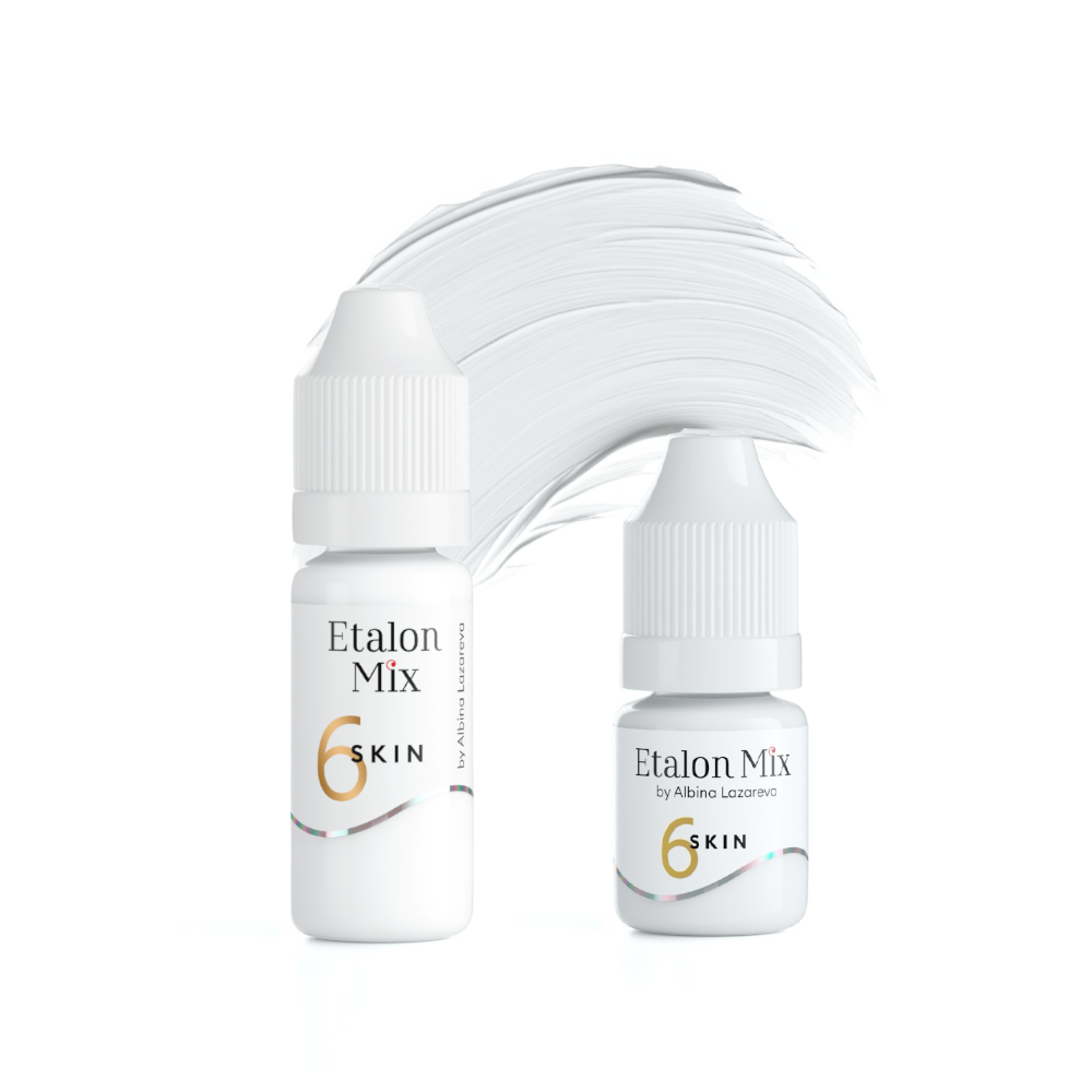 Etalon Mix camouflage skin with 6 pigments in a 5ml or 10ml bottle, used for skin tone correction and cosmetic tattooing.