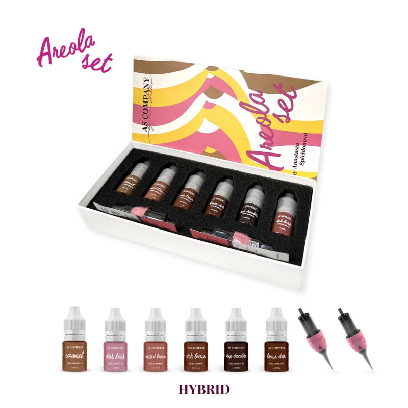 Set di pigmenti ibridi per areola AS COMPANY 6 × 6ml