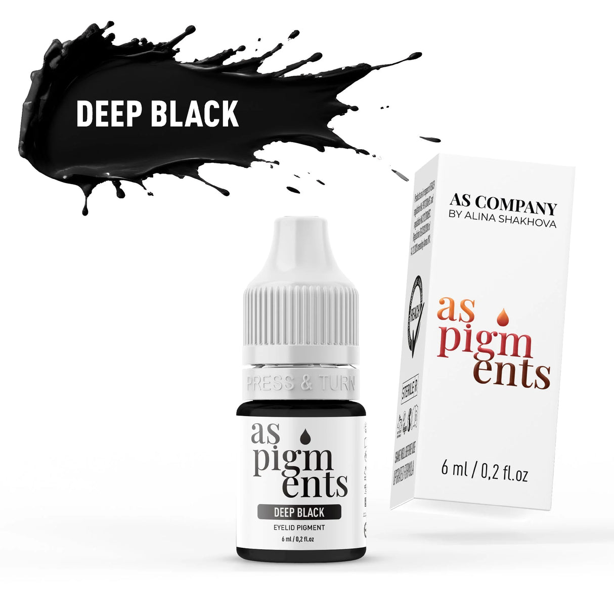 AS COMPANY Deep Black (AS Pigments) 6/12ml - BVShop