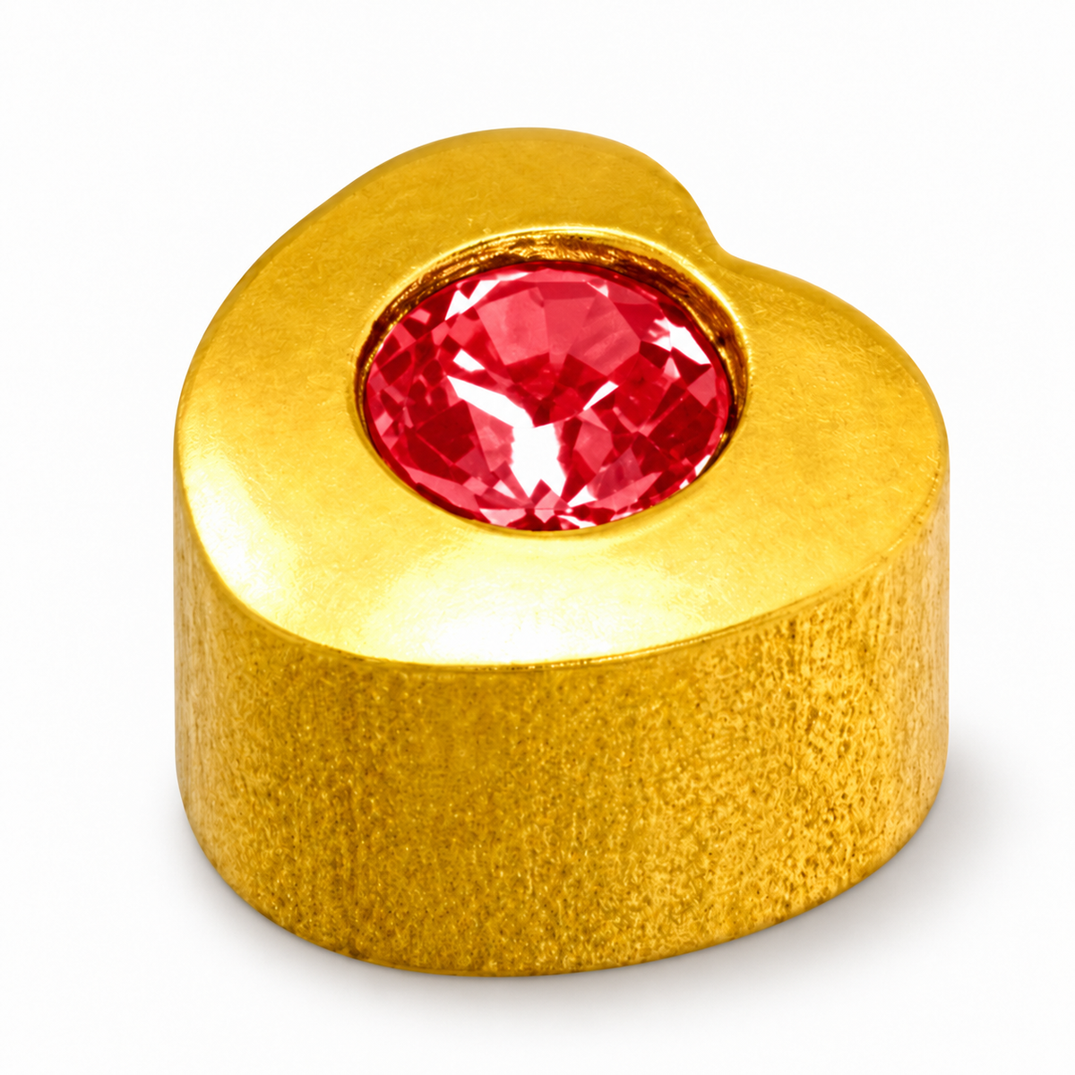 Caflon Blu Piercing Earrings Heart Ruby 4 mm (24ct Gold Plated)