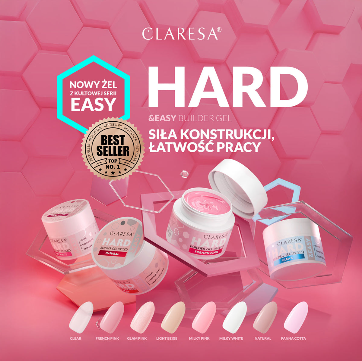 CLARESA HARD&EASY BUILDER GEL MILKY WHITE 45g - BVShop