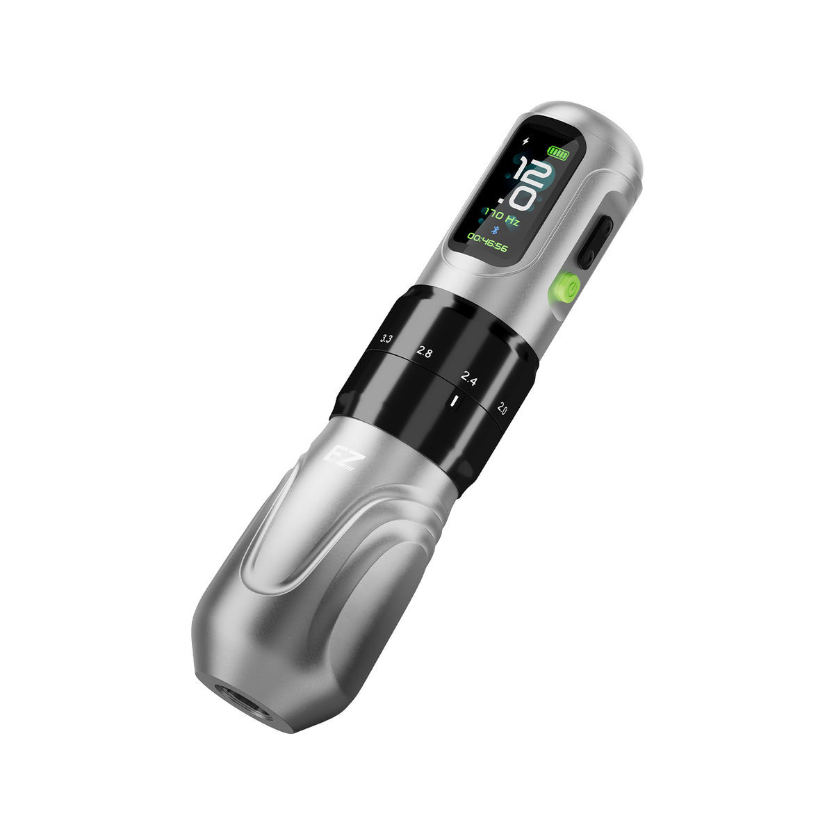 EZ P6 Silver Gradient tattoo pen adjustable stroke view