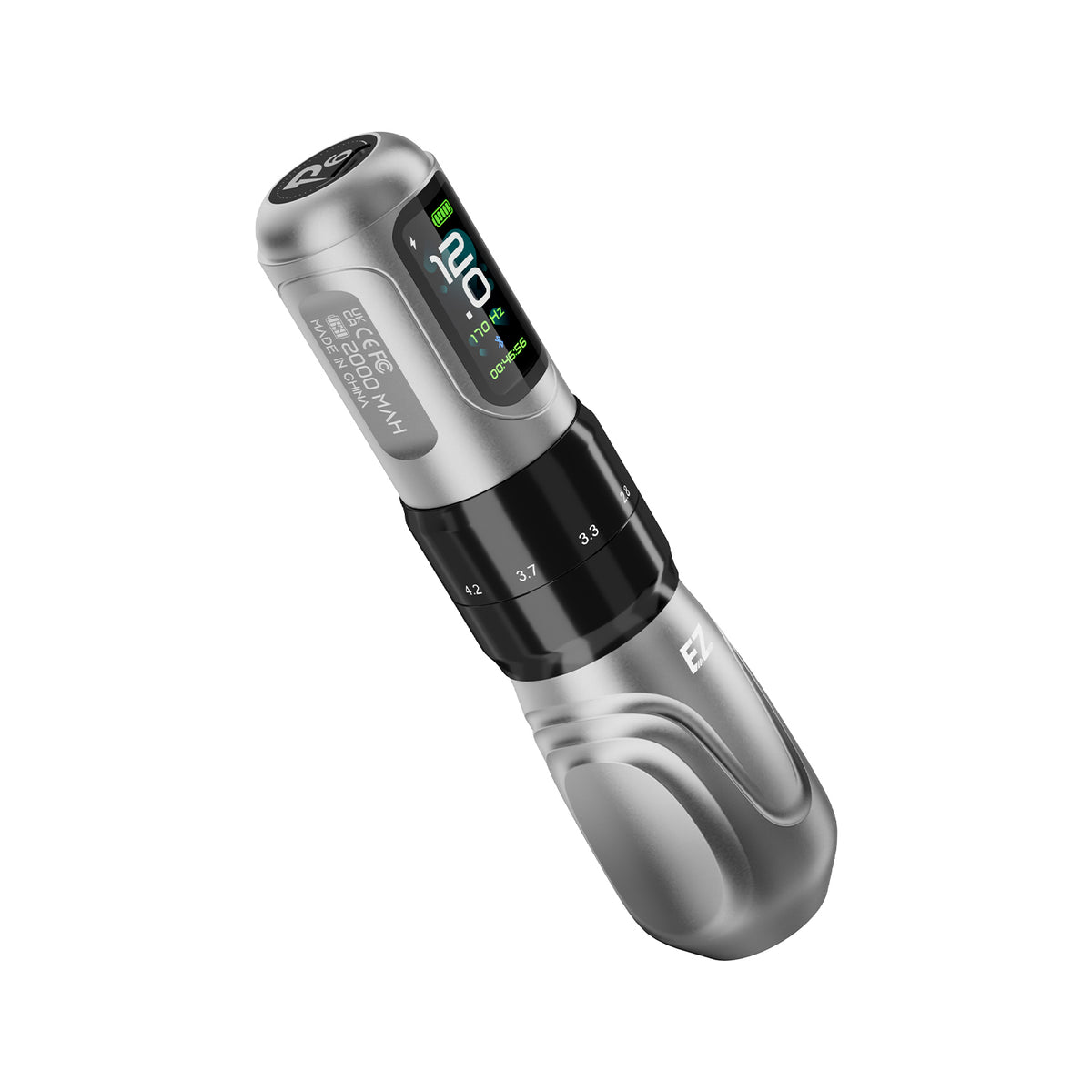 EZ P6 wireless tattoo machine Silver Gradient detail image