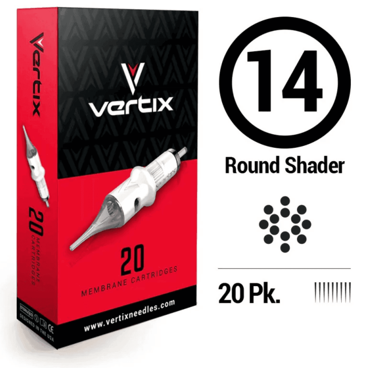 Vertix Tattoo Round Shader Cartridges - BVShop