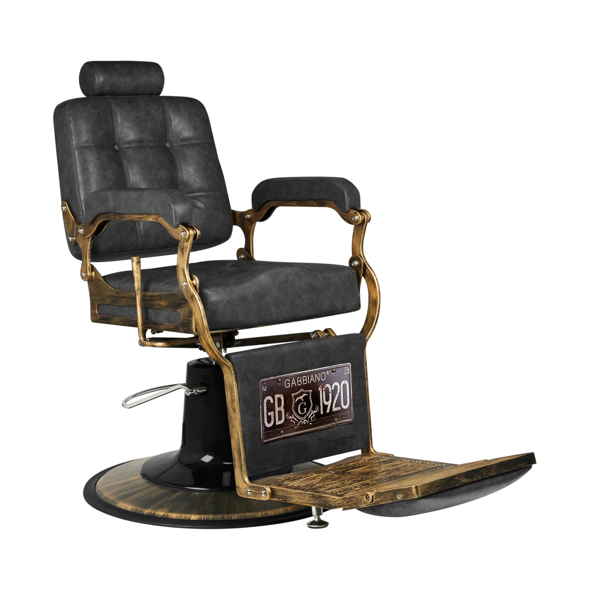 Gabbiano barber chair Boss HD Old Leather black - BVShop