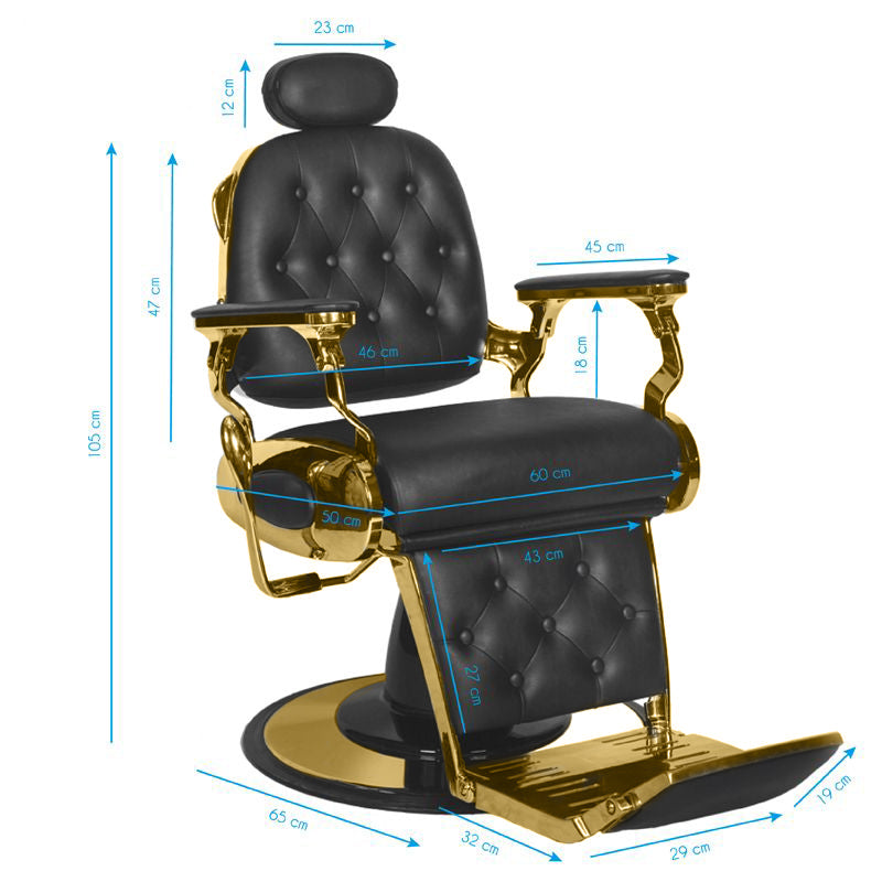 Gabbiano Barber Chair Grancesco black and gold - BVShop