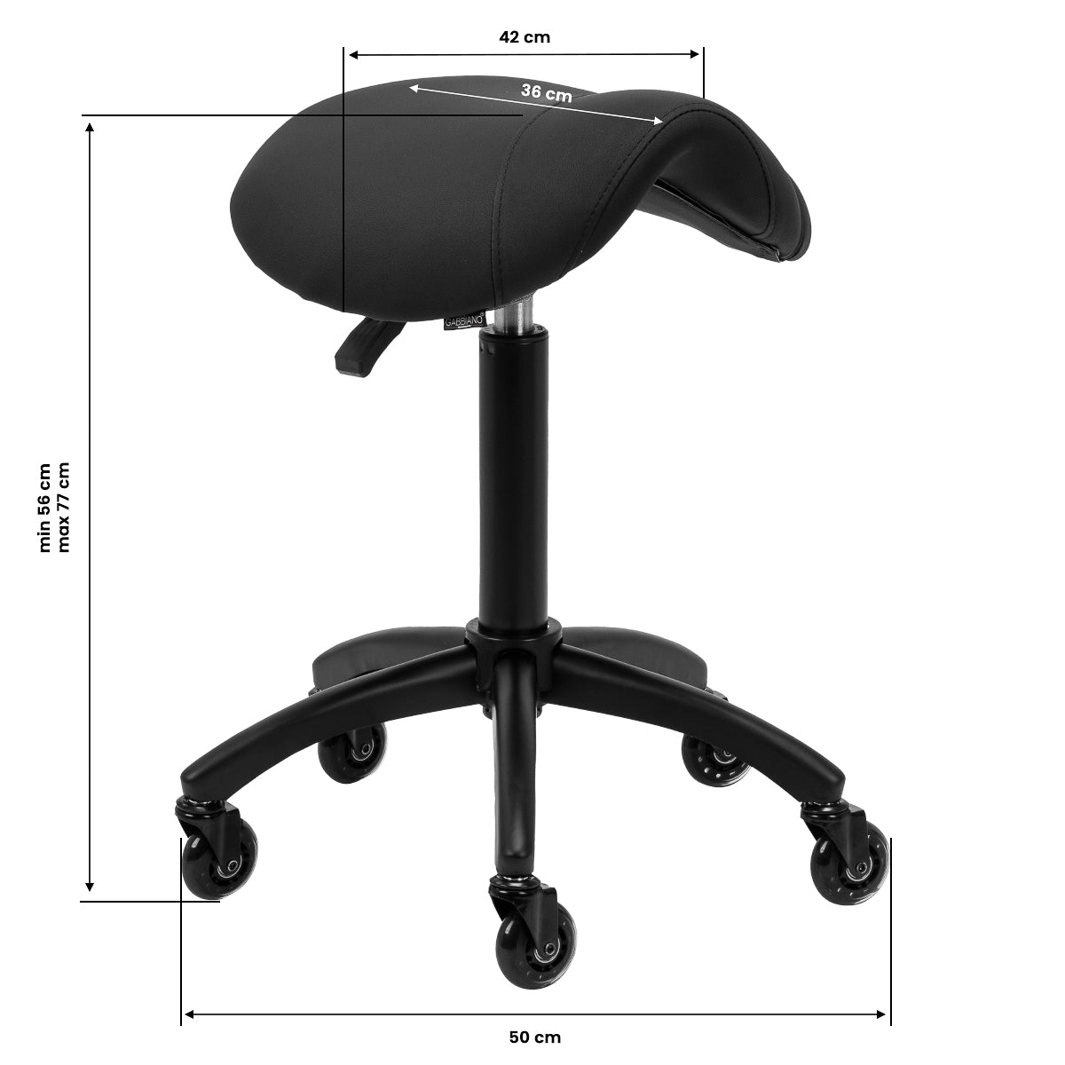 Gabbiano hairdressing stool D032 black - BVShop