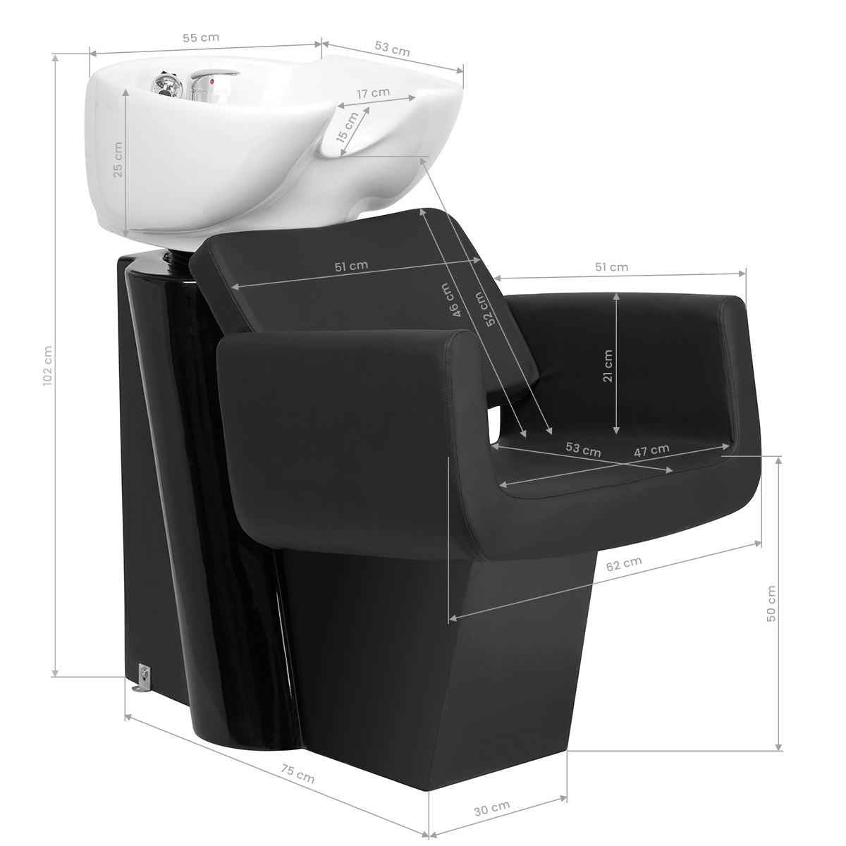 Gabbiano helsinki black hairdressing hair wash unit - BVShop