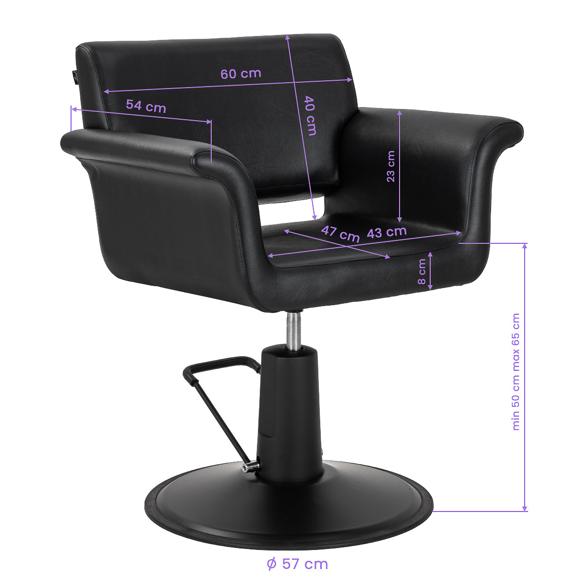 Gabbiano Lucca hairdressing chair black - BVShop