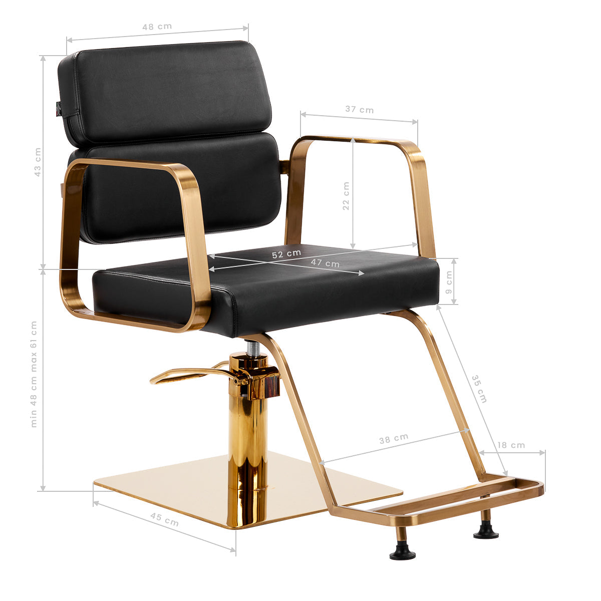 Gabbiano Porto-GM hairdressing chair black - BVShop