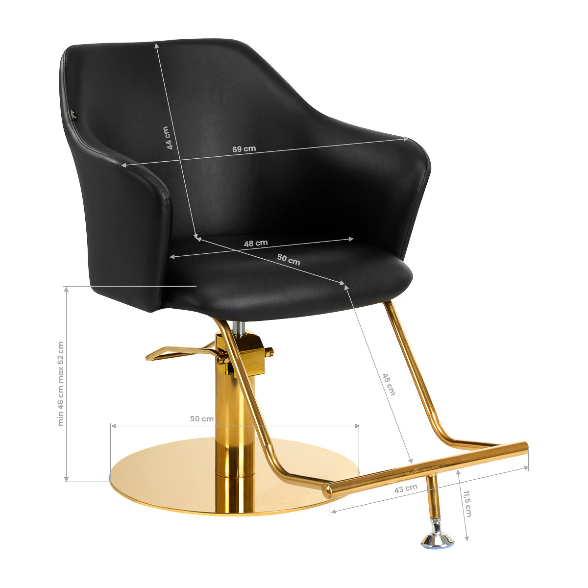 Hairdressing chair Gabbiano Marbella Black - BVShop