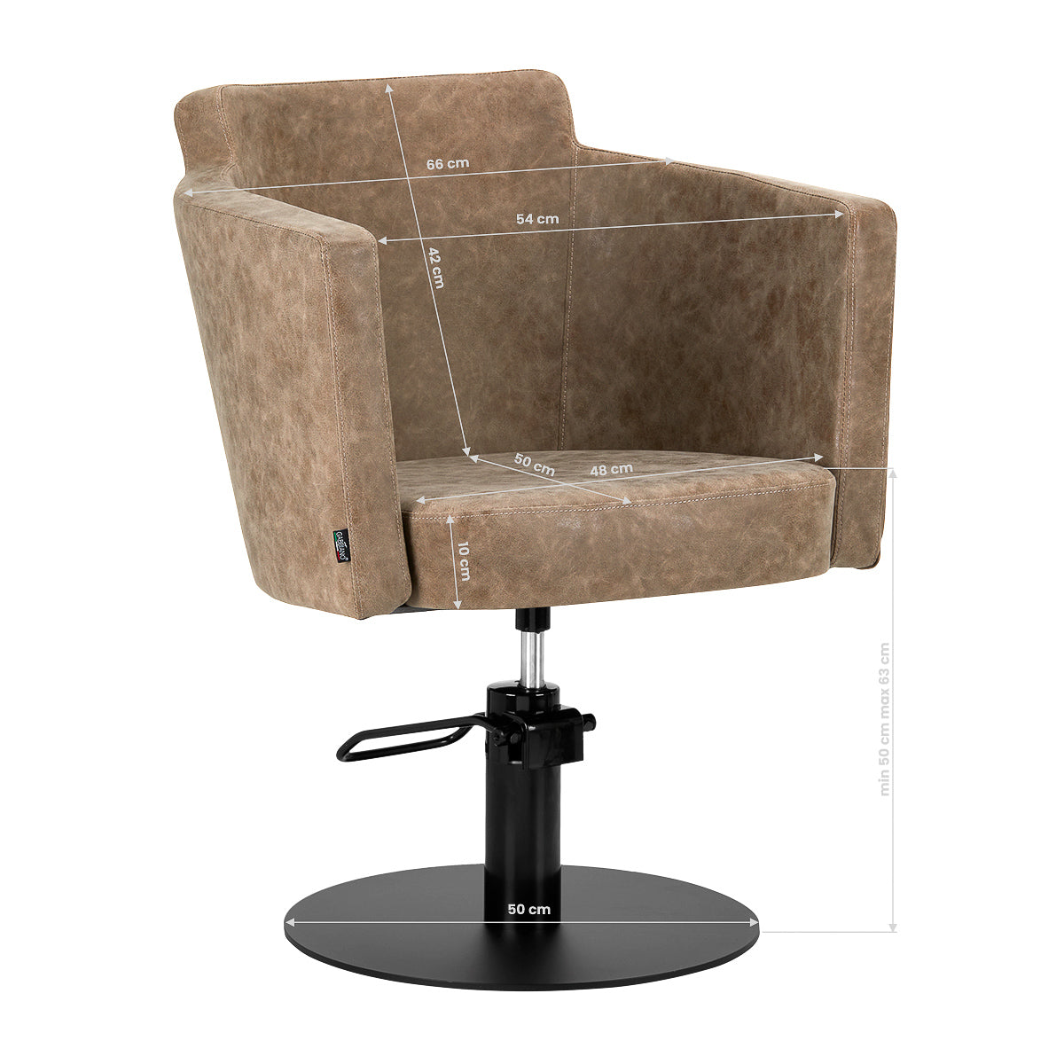 Hairdressing chair Gabbiano Roma old Brown - BVShop