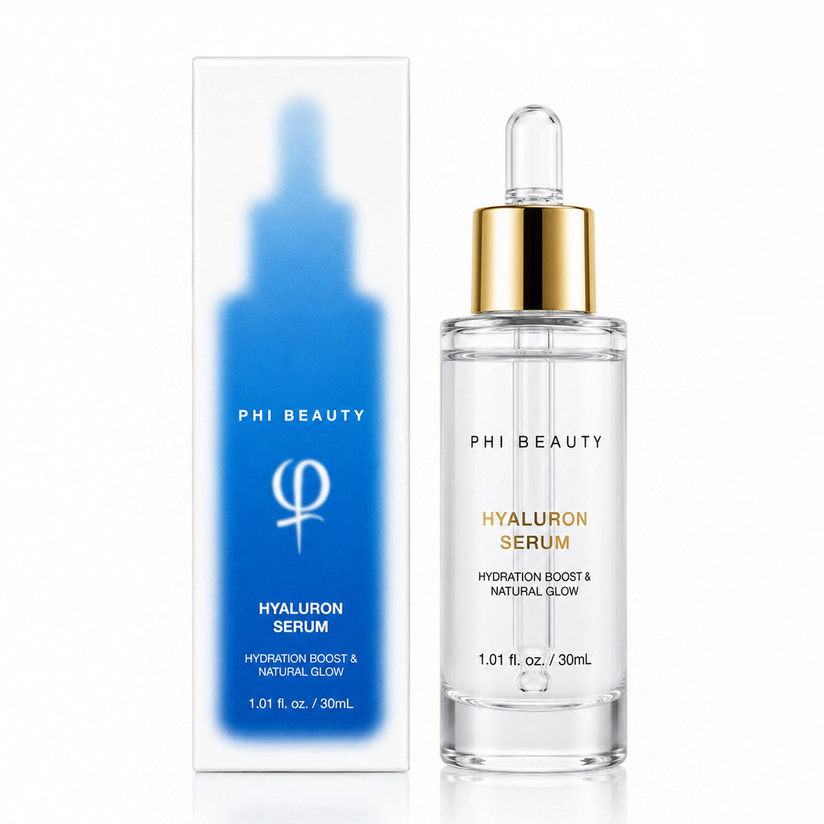 PhiBeauty Hyaluron Serum 30ml on a light background