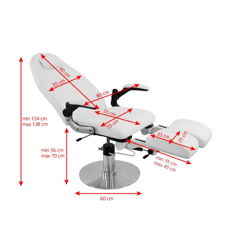 Hydraulic podiatry chair azzurro 713a white - BVShop