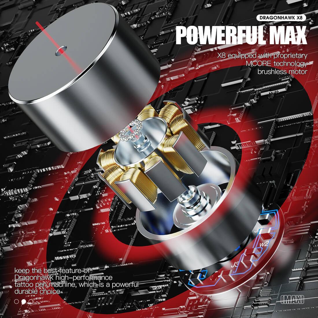 Mast Dragonhawk X8 Wireless Tattoo Machine Pen Green - BVShop