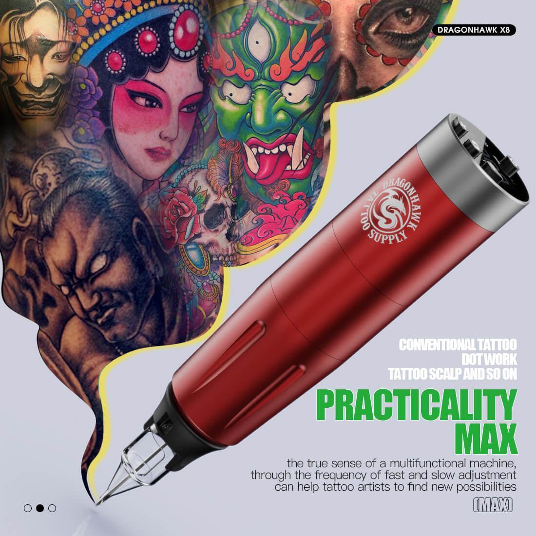 Mast Dragonhawk X8 Wireless Tattoo Machine Pen Green - BVShop