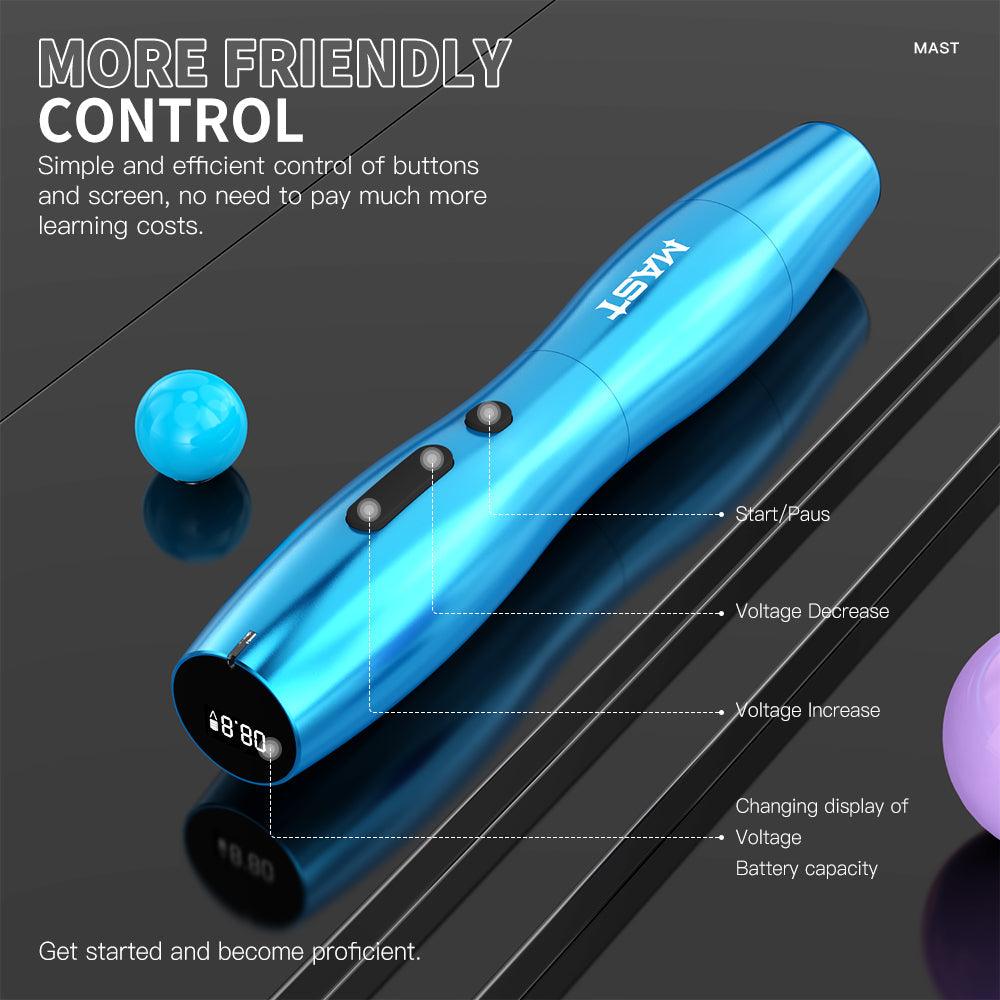 Mast P20 Machine Wireless Blue Tattoo And PMU Pen - BVShop