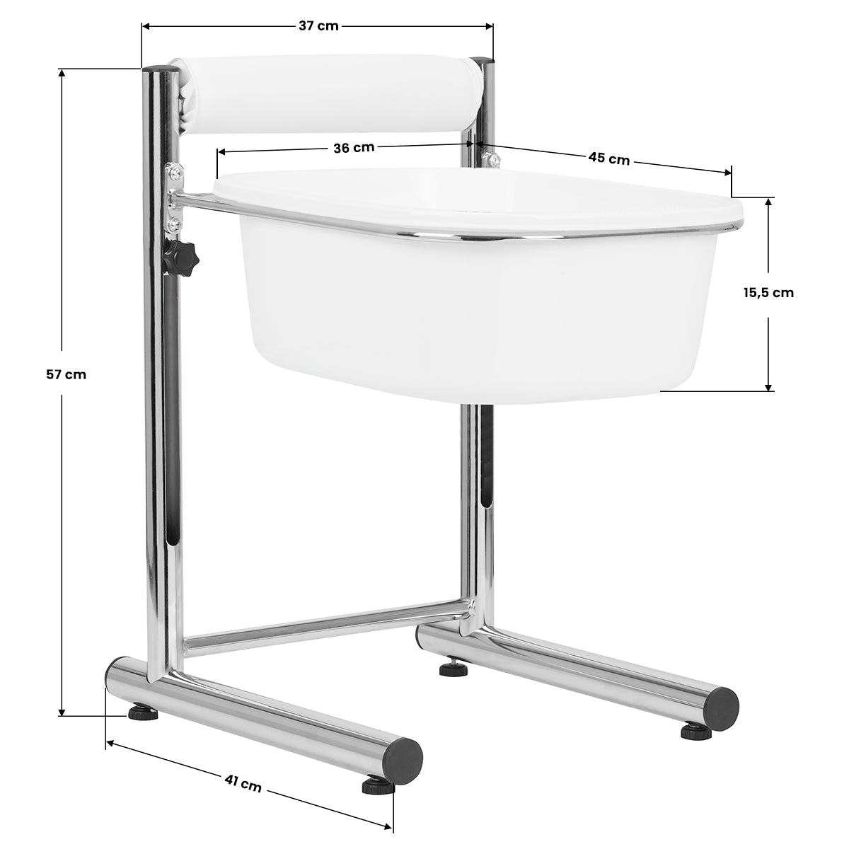 Pedicure tray with adjustable height, chrome - BVShop