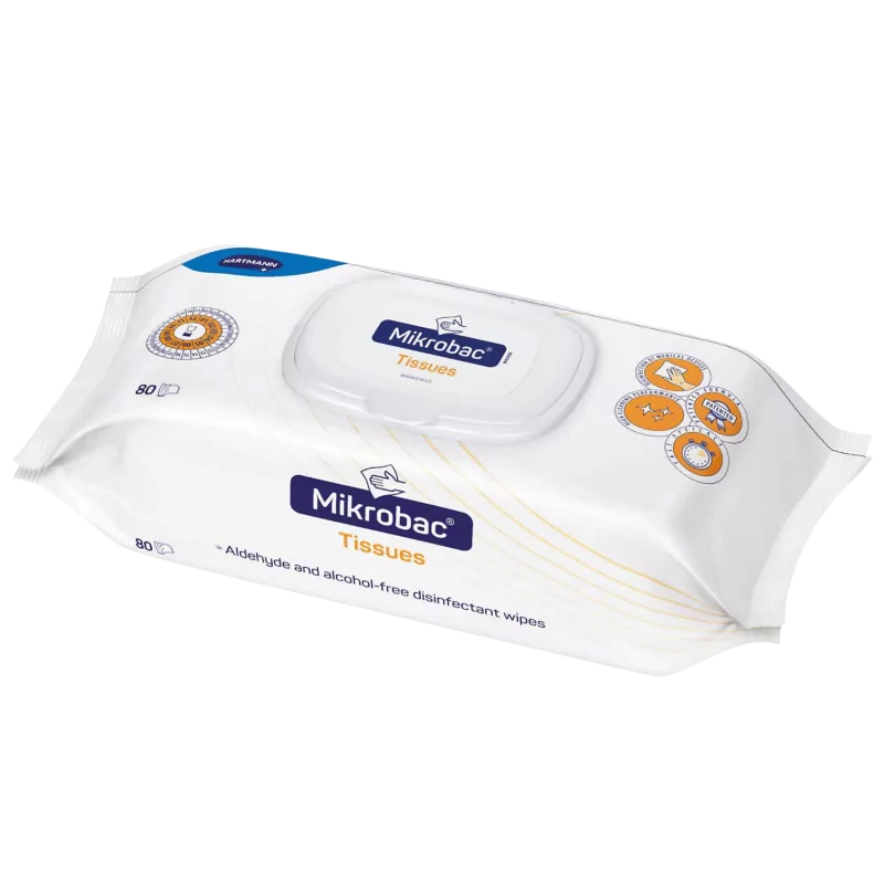 Mikrobac Salviette Disinfettanti per Superfici Senza Alcol 18cm x 20cm