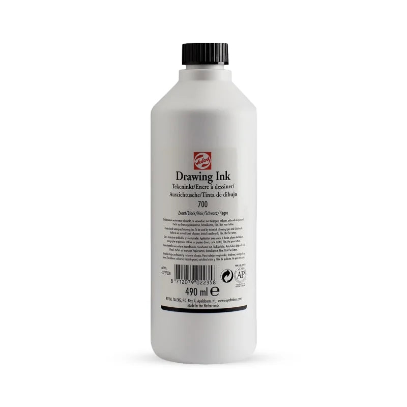 Talens Drawing Ink 490ml deep black artistic ink bottle for drawing