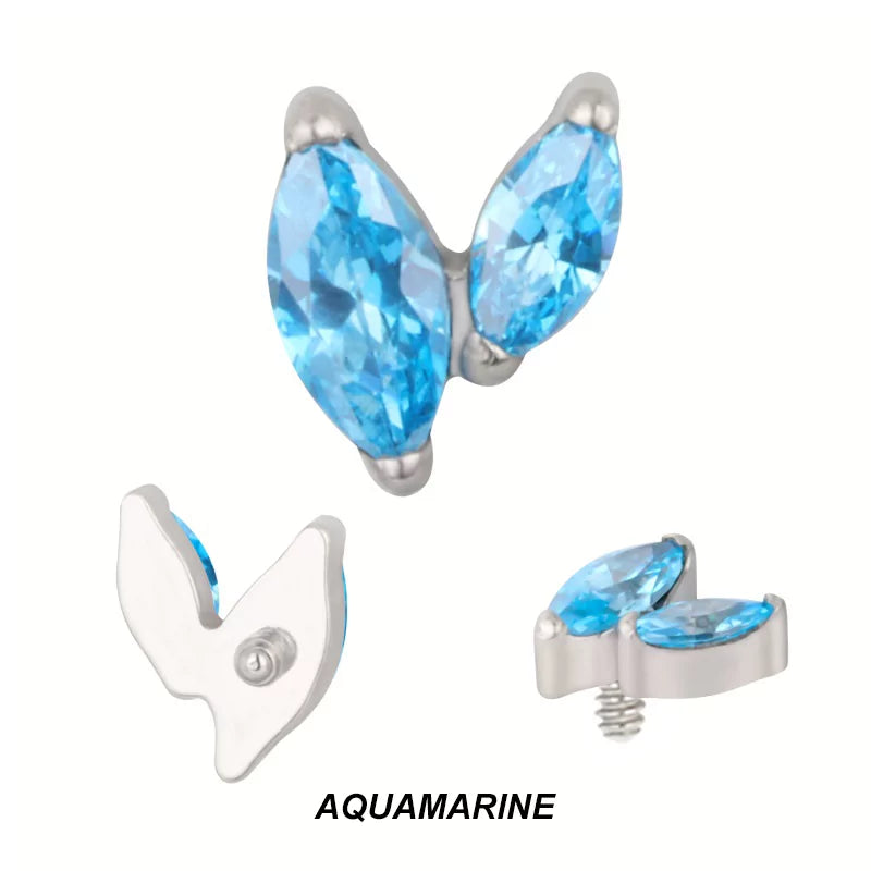 Punte per piercing in titanio con zircone