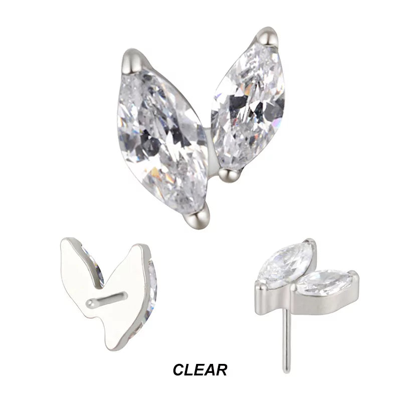 Punte per piercing in titanio con zircone