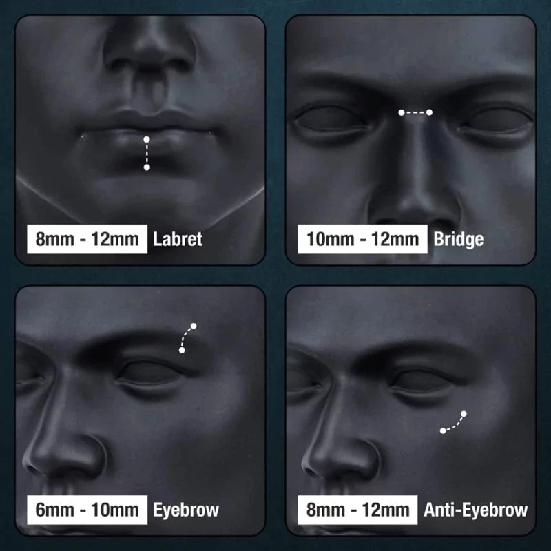 Labret Curvo a Spinta in Titanio