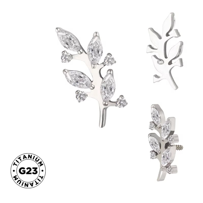 Anello in titanio a forma di ramo