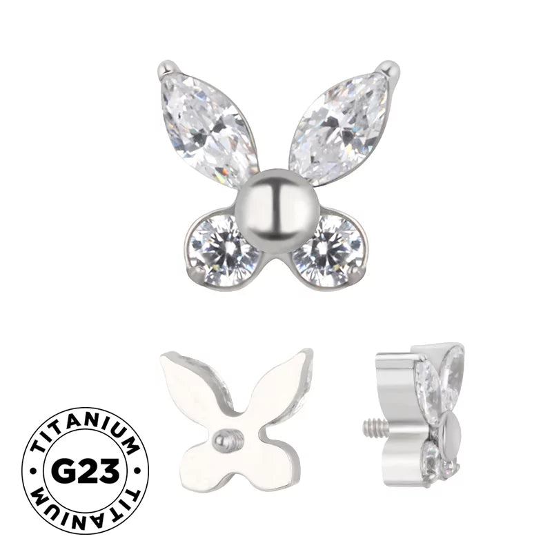 Anello in titanio farfalla