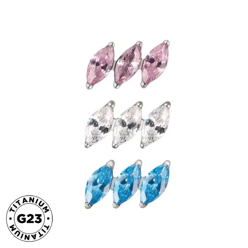 Anello in titanio diagonale marquise