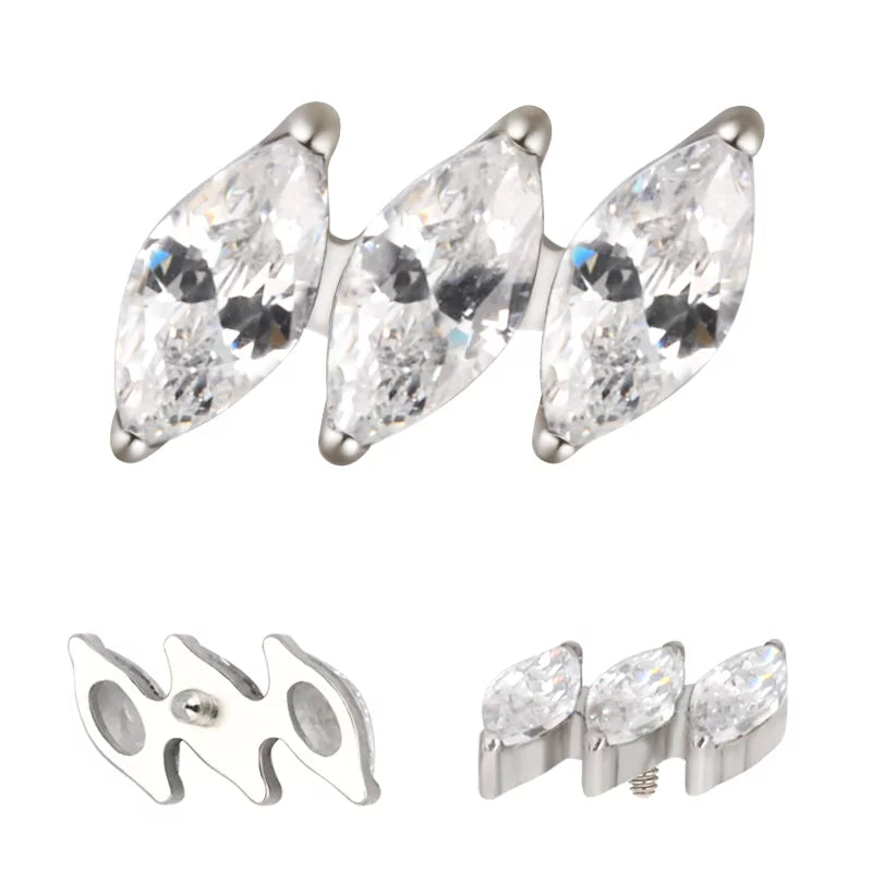 Anello in titanio diagonale marquise