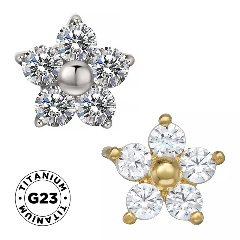 Anello in titanio a forma di fiore