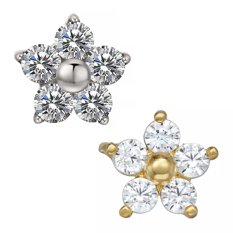 Anello in titanio a forma di fiore